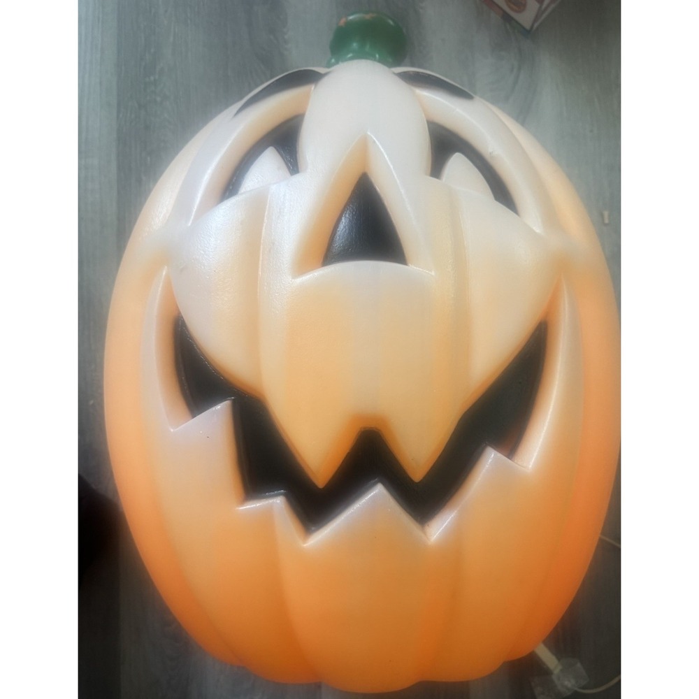 Vintage General Foam Plastics Halloween Blow Mold  Pumpkin Jack O Lantern 24 "